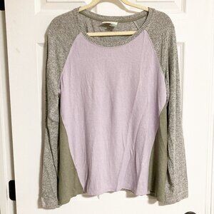 Anthropologie Saturday Sunday Colorblock Fleece Long Sleeve Tee Size L